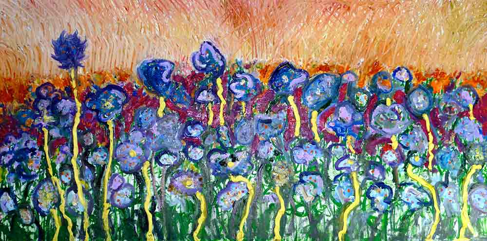 Ariel Shallit painting of Flowers in the Field