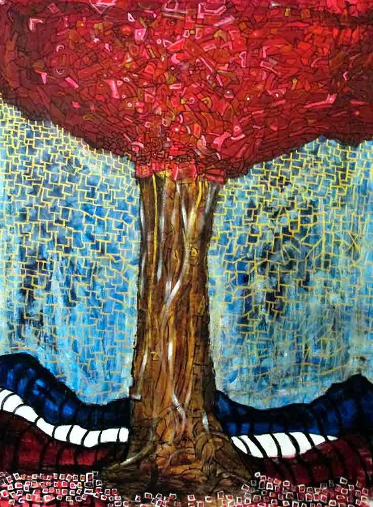 Ariel Shallit painting of Zev's Tree #5