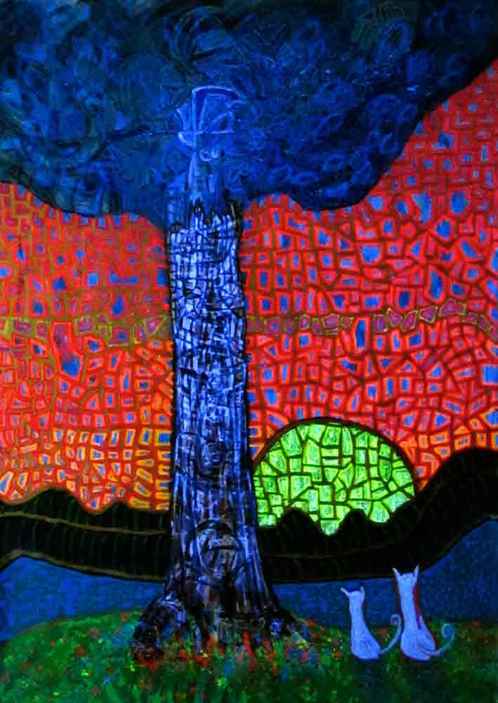 Ariel Shallit painting of Zev's Tree #8